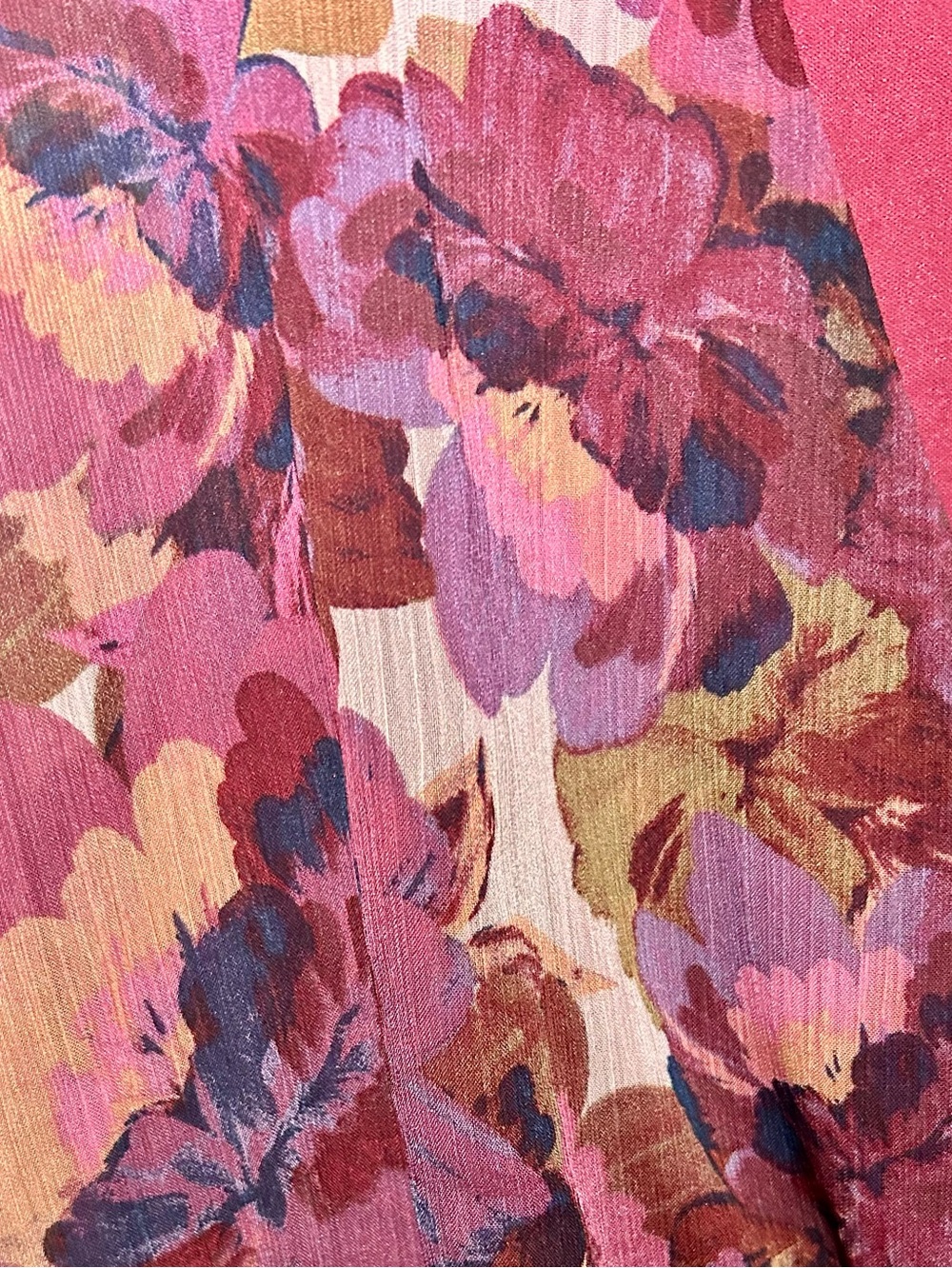 SOFIA Floral Surplice Peplum Blouse in Berry Mix - Picture 5 of 6